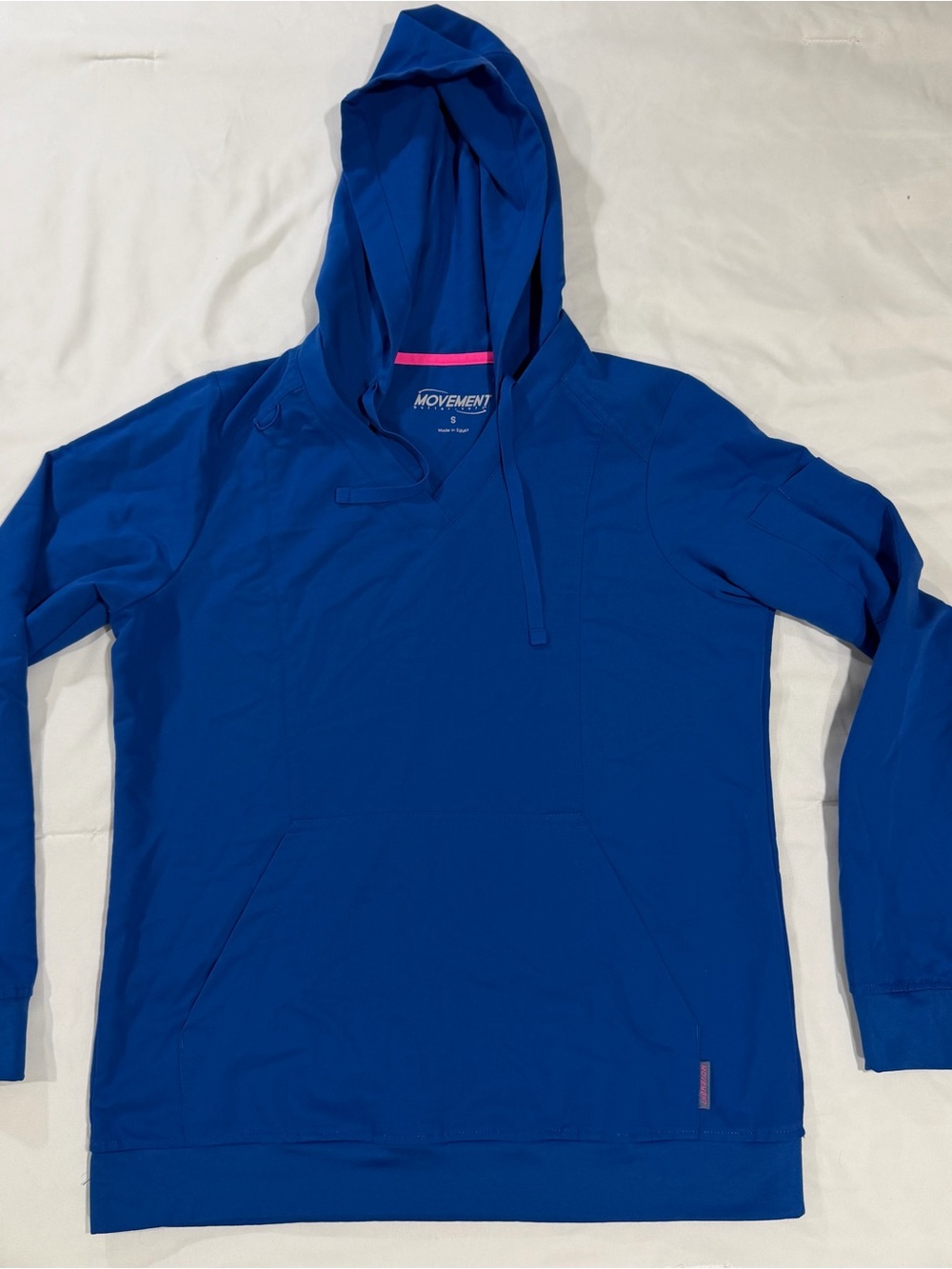 Movement Butter-Soft Royal Blue Scrub Hoodie Womens Small Stretch Drawstring